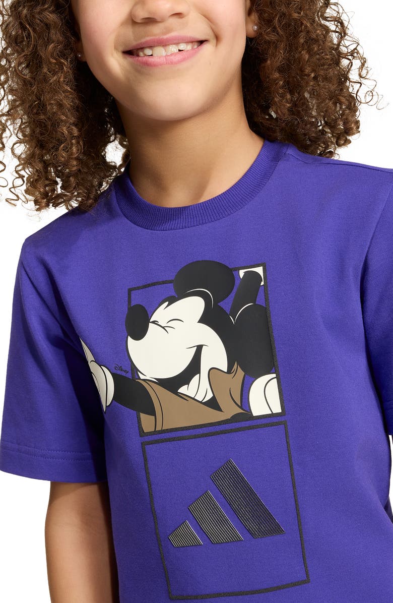 adidas Originals x Disney Kids' Mickey Mouse Graphic T-Shirt & Shorts Set, Alternate, color, Pure Purple/ Off White