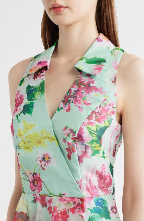 Floral High-Low Cocktail Dress