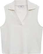 MANGO Sleeveless Crop Piqué Polo