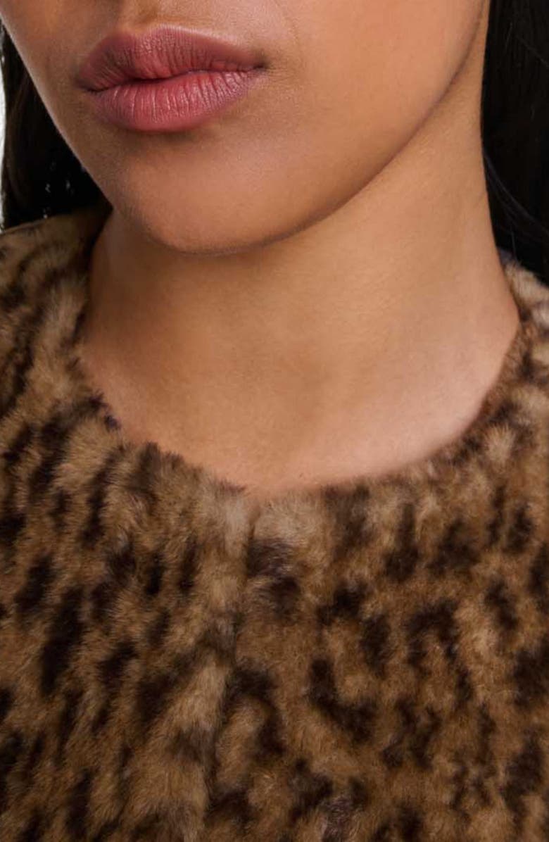 maje Cropped faux fur jacket, Alternate, color,