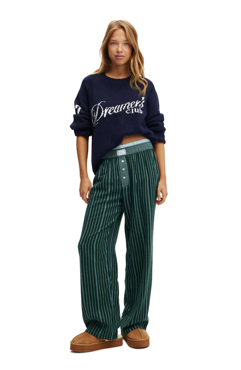 COTTON ON BODY Women's Chunky Knitted Jumper, Alternate, color, Navy Vision Dreamers Club