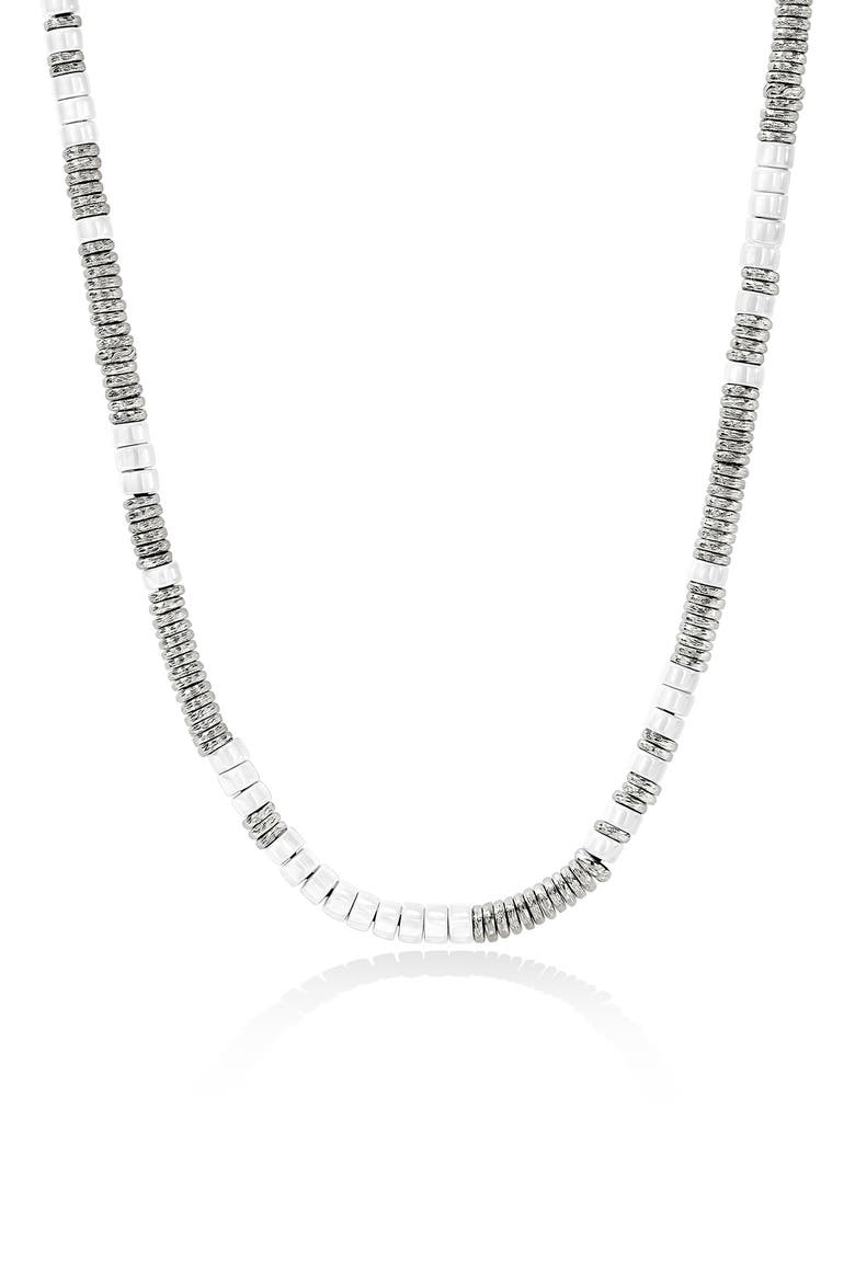 Heishi Necklace, Main, color, SILVER/ WHITE