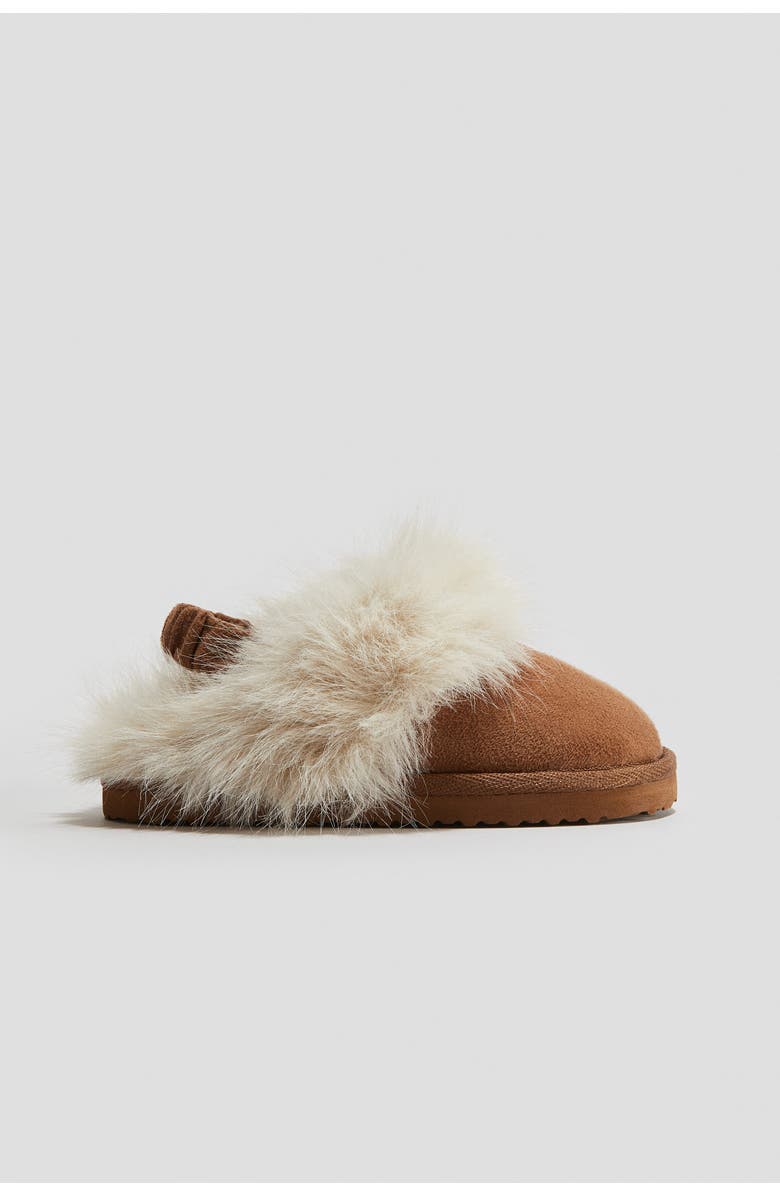 H&M Fluffy-lined Slippers, Main, color, Light Brown