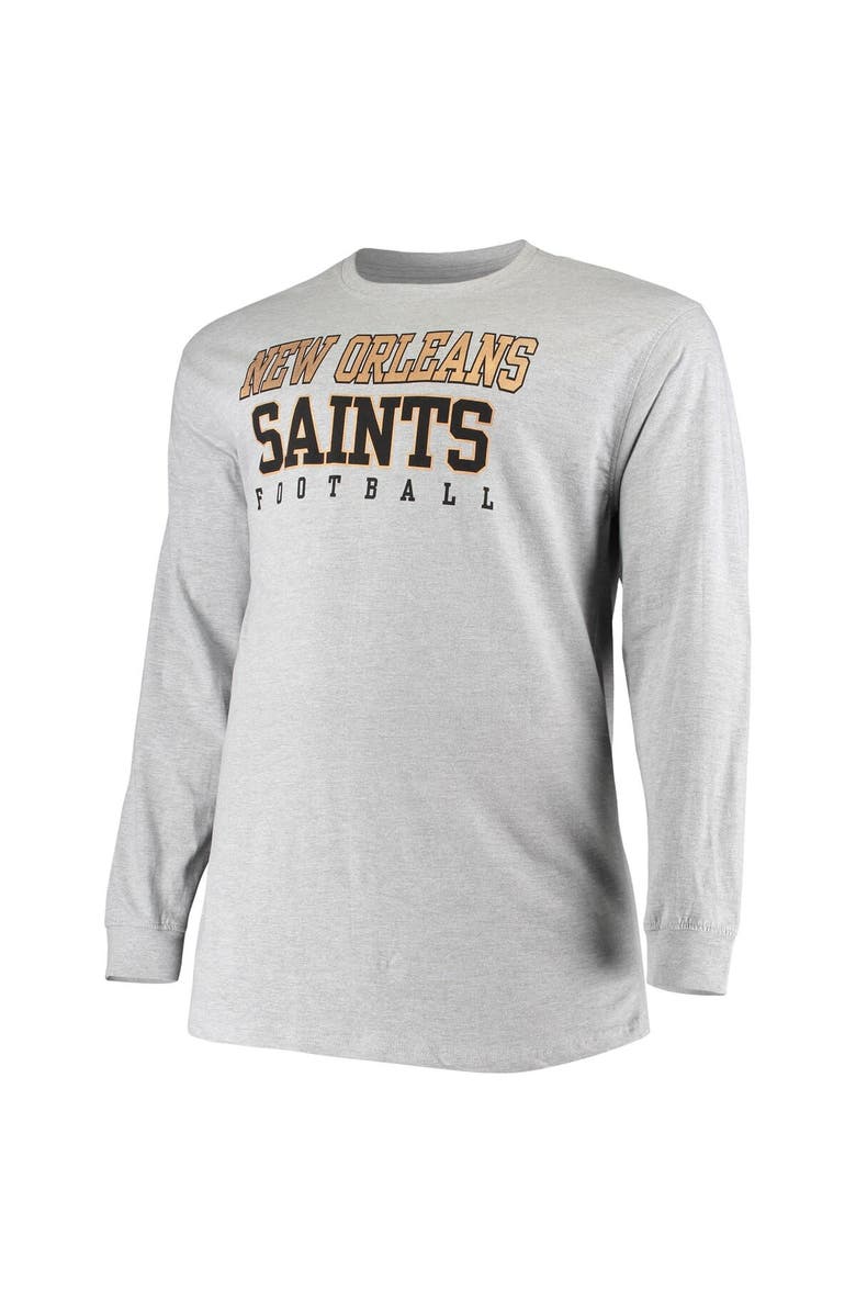 FANATICS Men's Fanatics Branded Heathered Gray New Orleans Saints Big & Tall Practice Long Sleeve T-Shirt, Alternate, color, Heather Gray