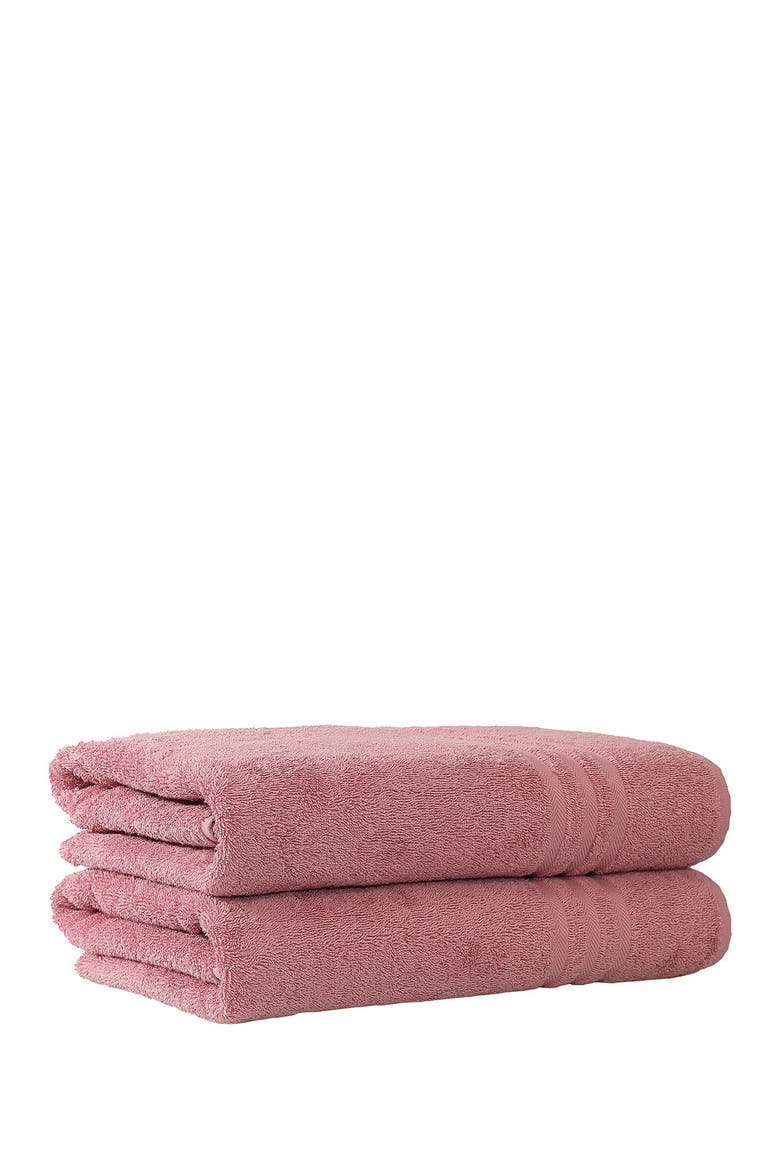 Denzi Bath Towels - Set of 2 - Tea Rose, Alternate, color, TEA ROSE