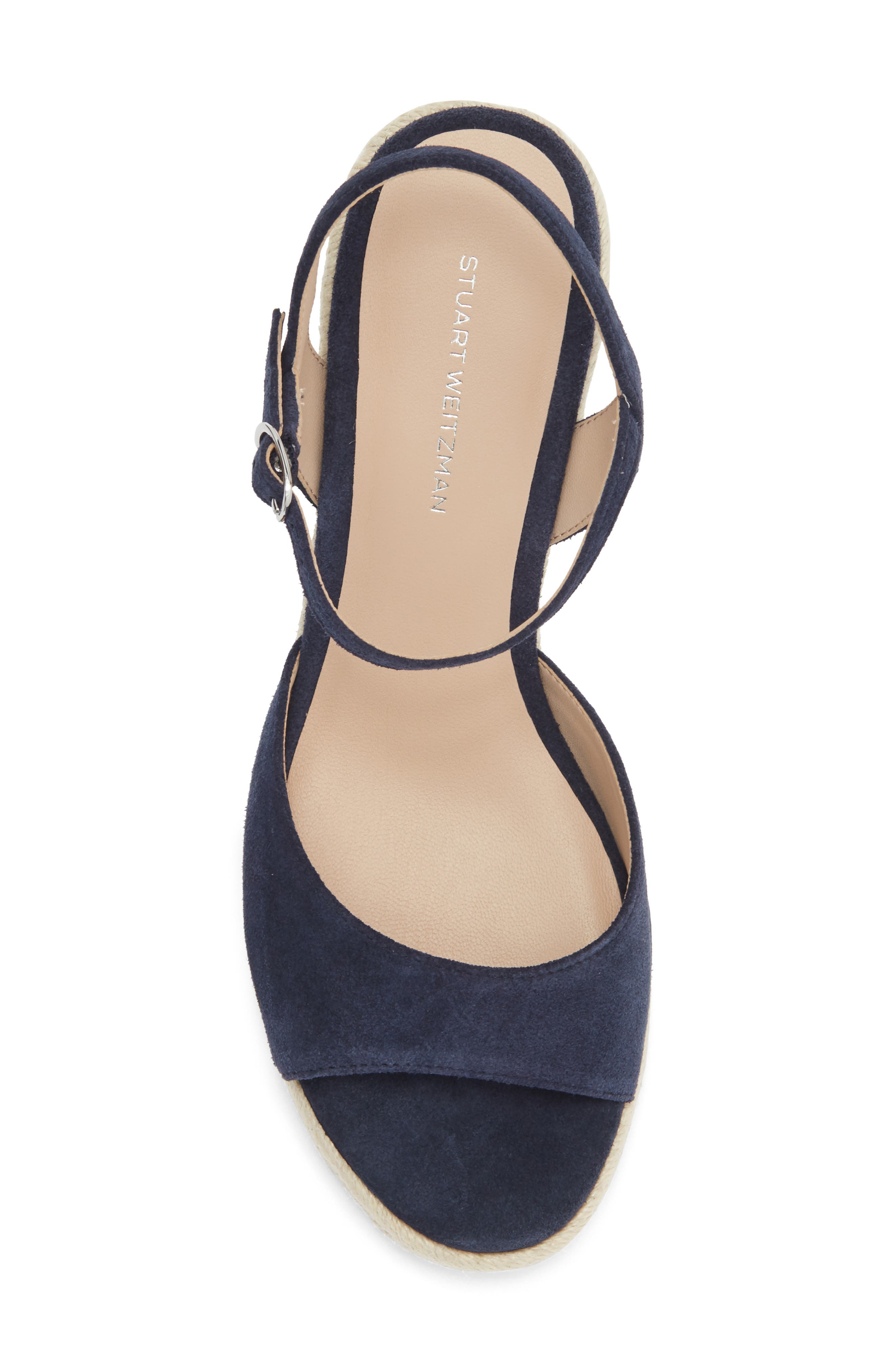Stuart Weitzman Tia Wedge Sandal, Alternate, color, Nice Blue