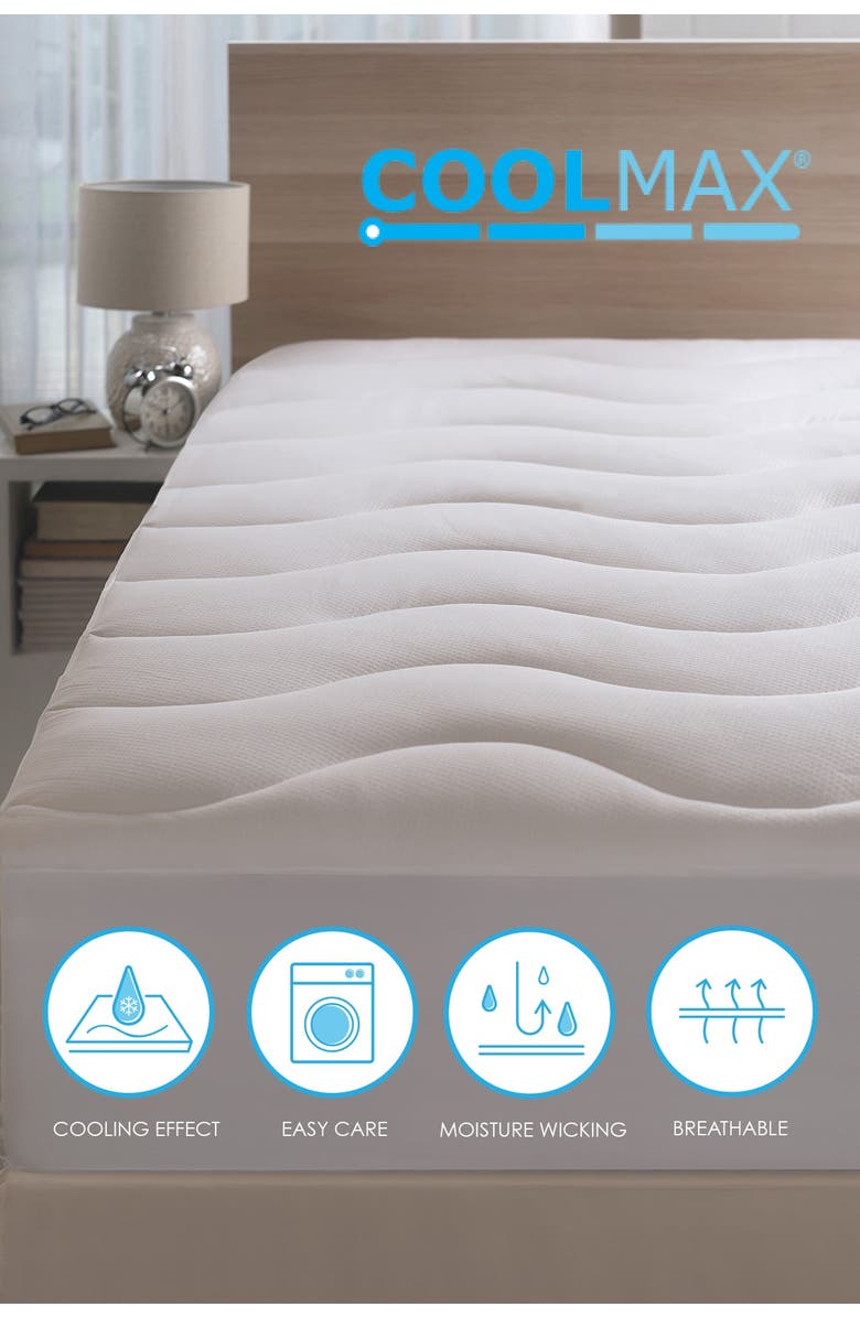 Allied Home Coolmax Twin Moisture Wicking Performance Mattress Pad, Alternate, color, White