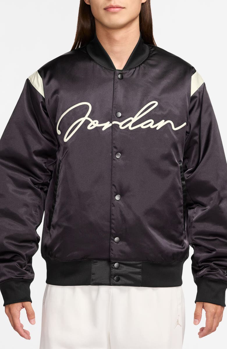 Nike MVP Stretch Satin Varsity Jacket, Main, color, 