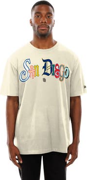 New Era Men's New Era  Cream San Diego Padres Ransom Note Oversized T-Shirt
