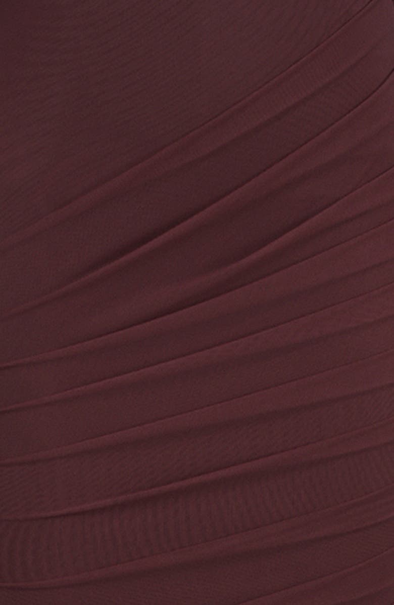 HOUSE OF CB Cassidy Ruched Maxi Skirt, Alternate, color, Cabernet