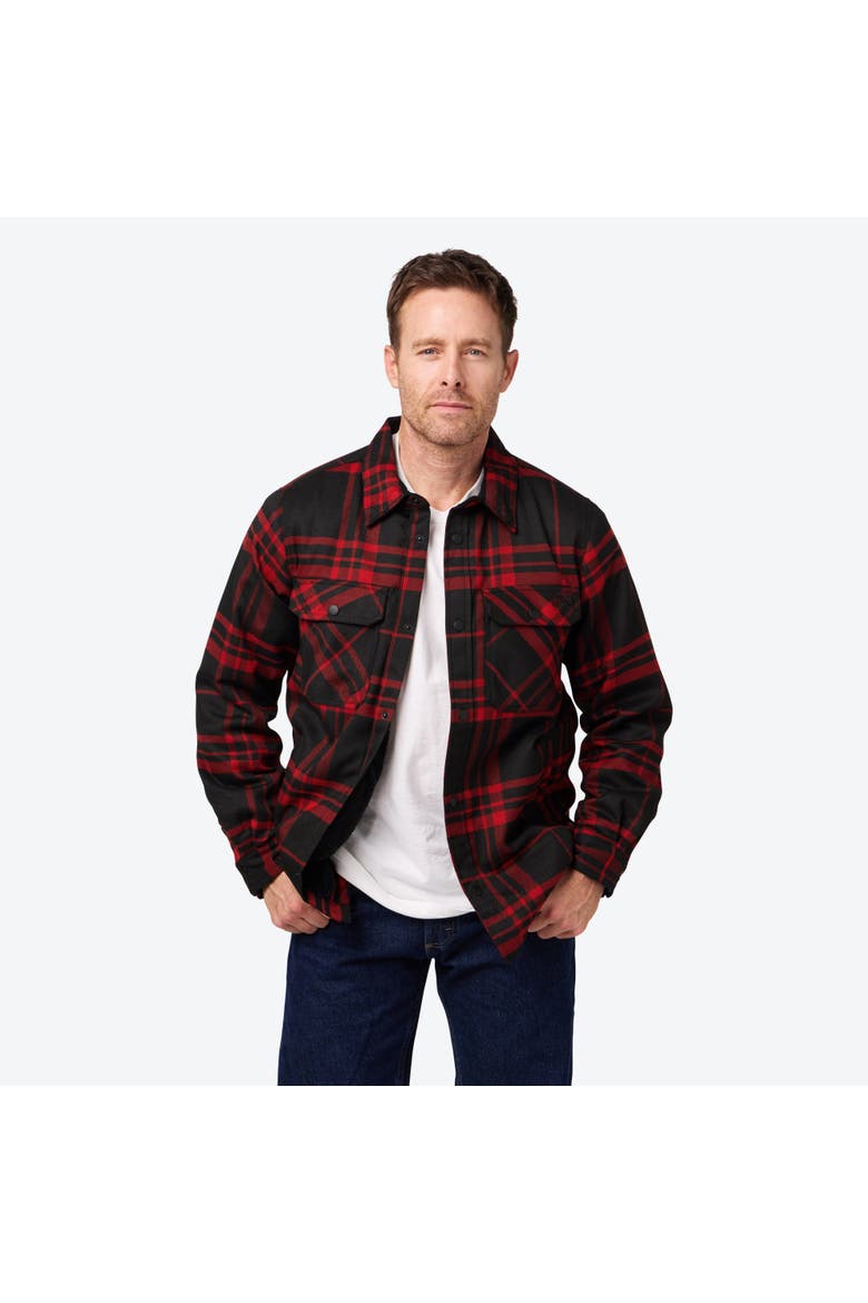 3 Season Flannel Heated Shirt Jacket, Main, color, Red