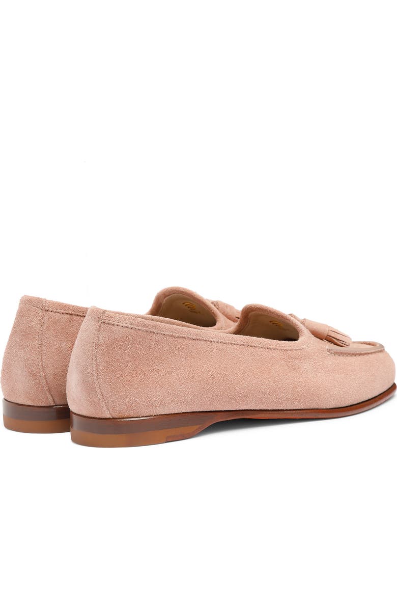 Santoni Women's suede Andrea tassel loafer, Alternate, color, Pink