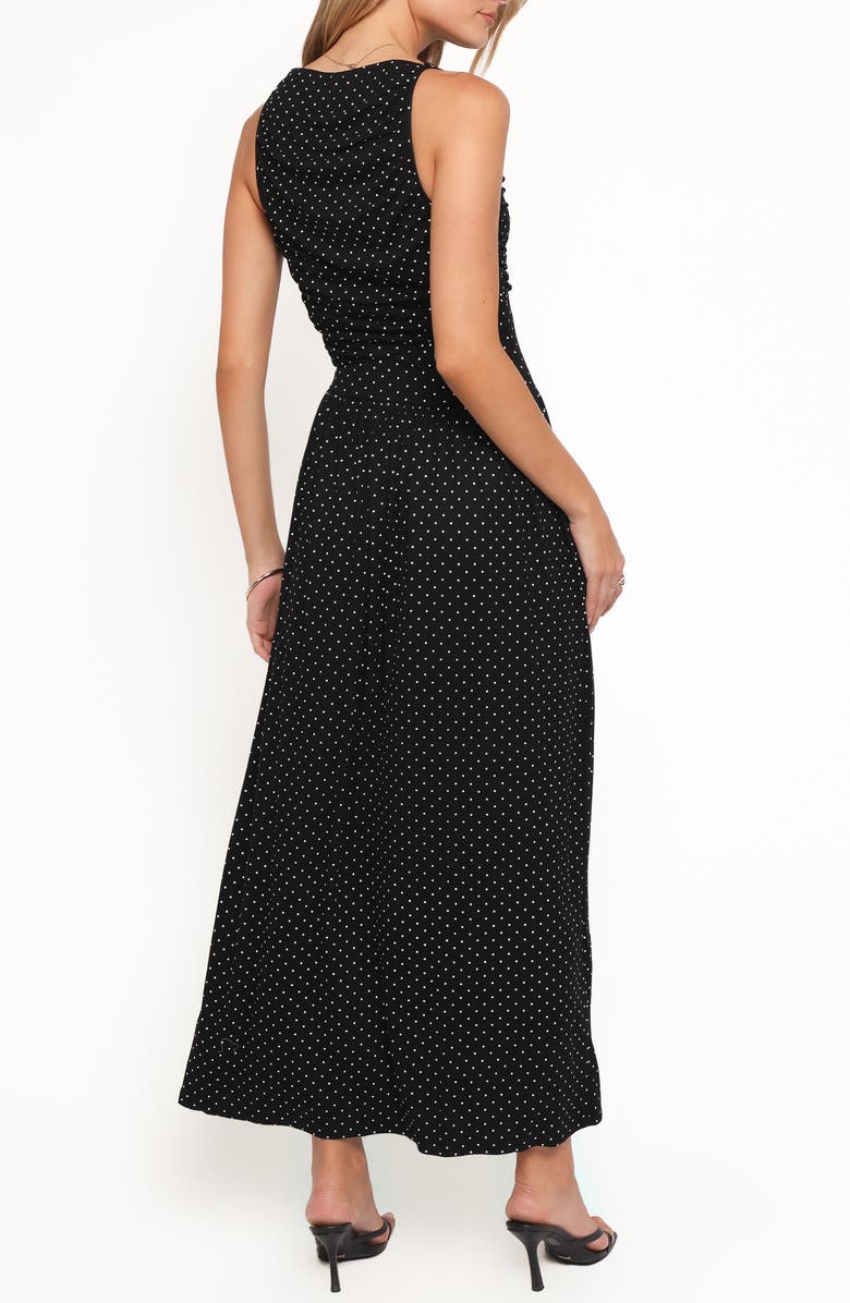 Petal & Pup Shirley Polka Dot Sleeveless Maxi Dress, Alternate, color, Black Polka Dot