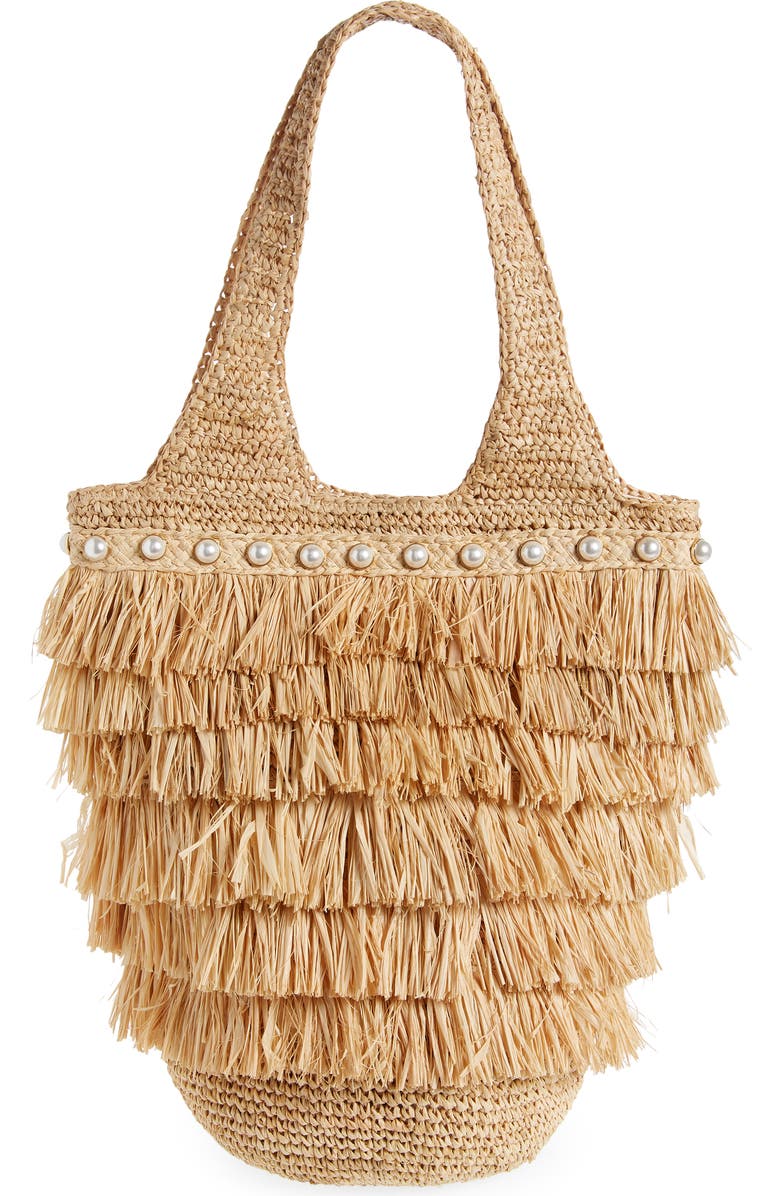 BTB Los Angeles Moxi Fringe Hobo Bag, Main, color,