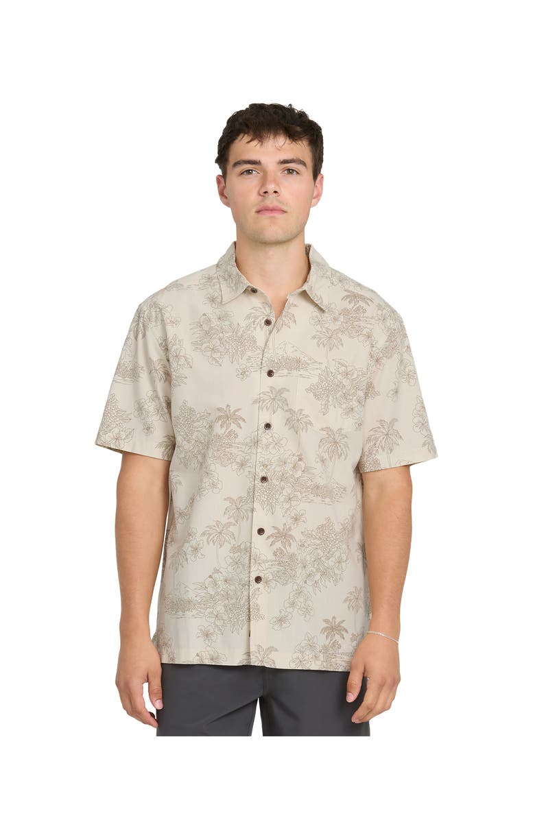 Quiksilver Waterman Island Vibes Short Sleeve Shirt, Main, color, Moonbeam