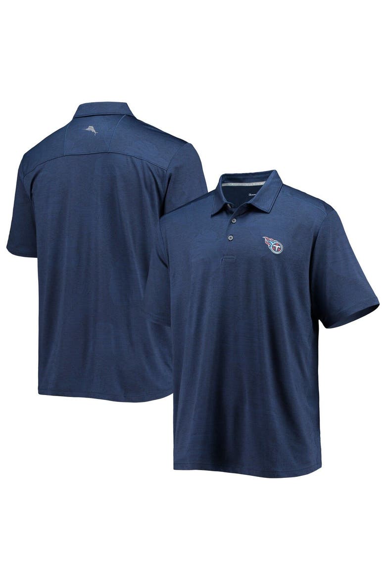 Men's Tommy Bahama Navy Tennessee Titans Palm Coast Delray Frond Allover IslandZone Polo, Main, color, Navy