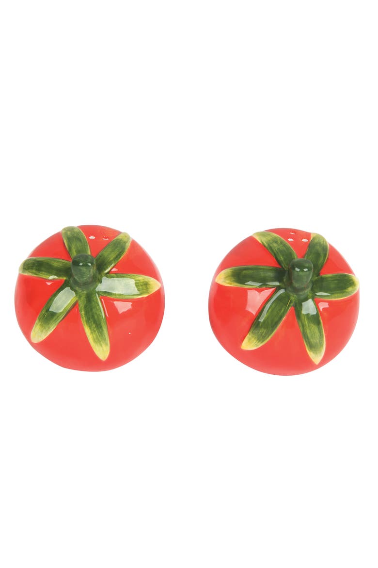 Red Tomato Salt & Pepper Shakers Set of 2 Spring Summer Dining Decor, Alternate, color, Red
