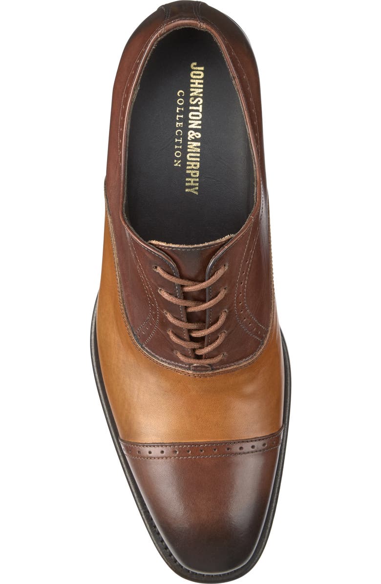 Johnston & Murphy Ellsworth Cap Toe Oxford, Alternate, color, Brown/Tan Italian Calfskin