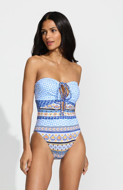 Lands' End Ruched Multi-way V-neck Halter High Leg One Piece Swimsuit