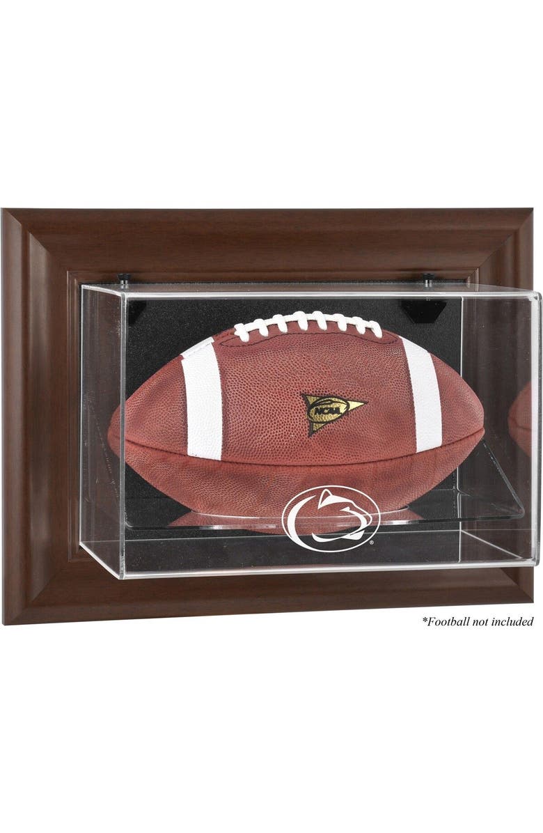 FANATICS AUTHENTIC Penn State Nittany Lions Brown Framed Wall-Mountable Football Display Case, Main, color,