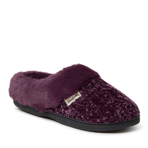 Dearfoams Claire Cable Knit Chenille Clog Slipper In Aubergine
