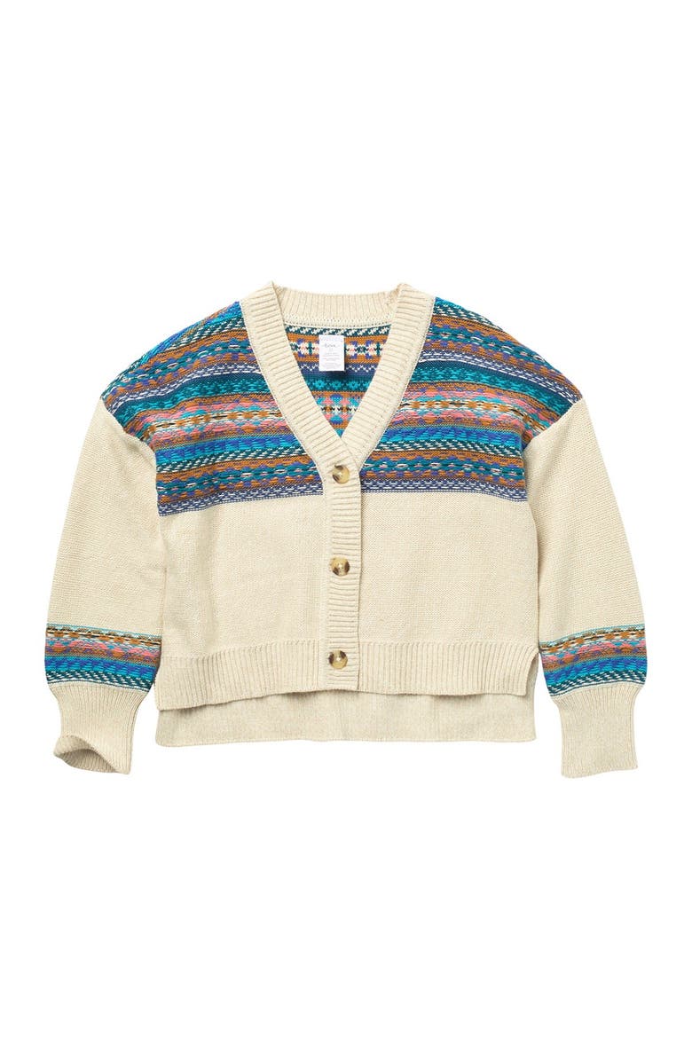 Tea Collection Fair Isle Print Cardigan, Main, color,