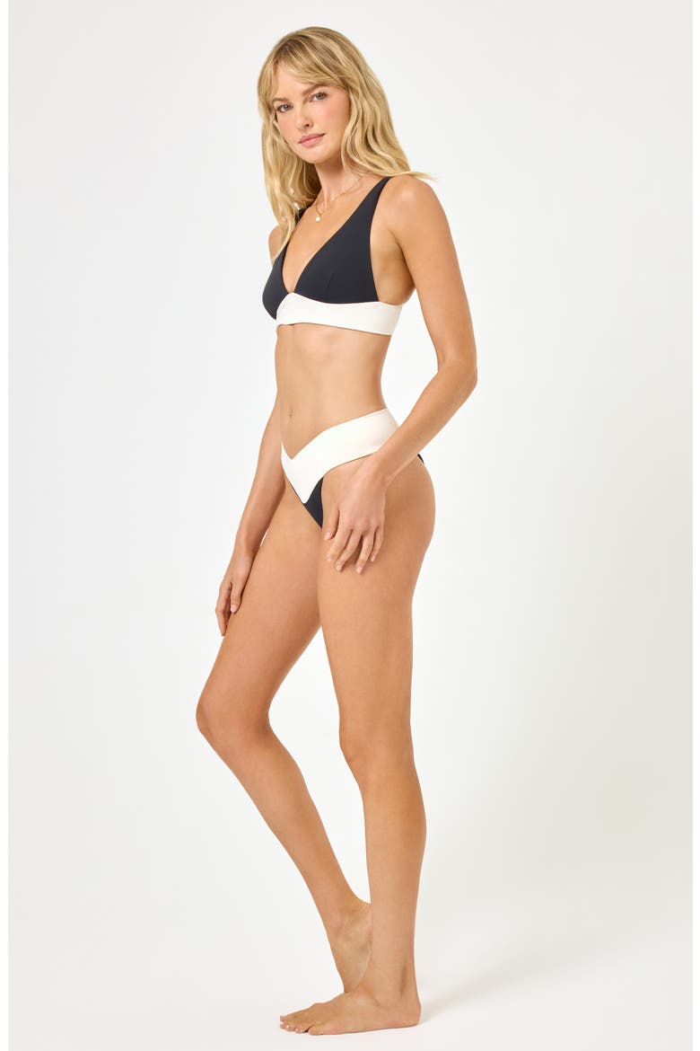 Quinn Full Bikini Bottoms, Alternate, color, BLACK/CREAM