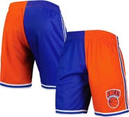 Mitchell & Ness Men's Mitchell & Ness Blue/Orange New York Knicks Hardwood Classics 1991 Split Swingman Shorts