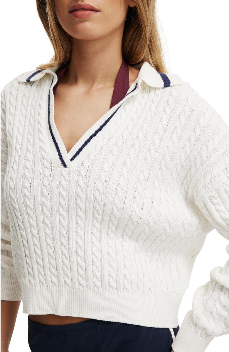 Cotton On Women's Coco Cotton Long Sleeve Polo, Alternate, color, 