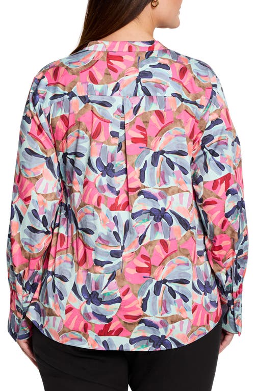 Nic + Zoe Nic+zoe Firework Foliage Top In Pink