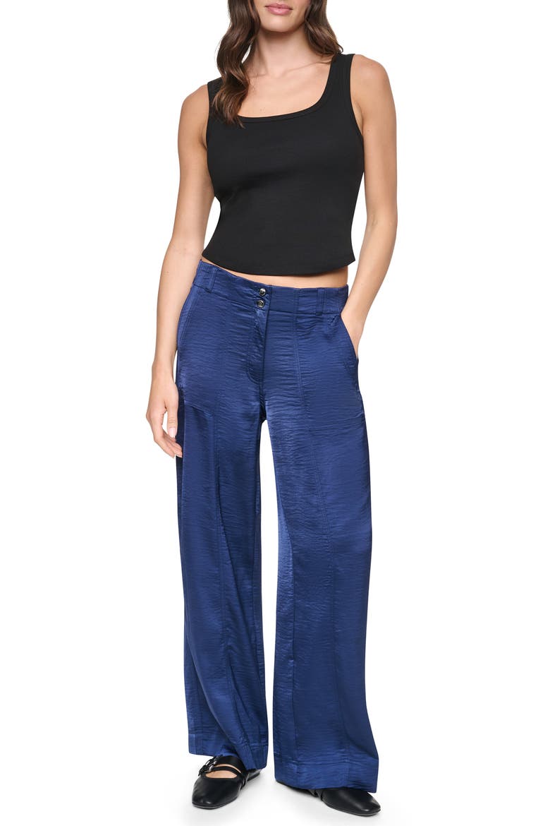 Wide Leg Glazed Pants, Alternate, color, INTREPID BLUE