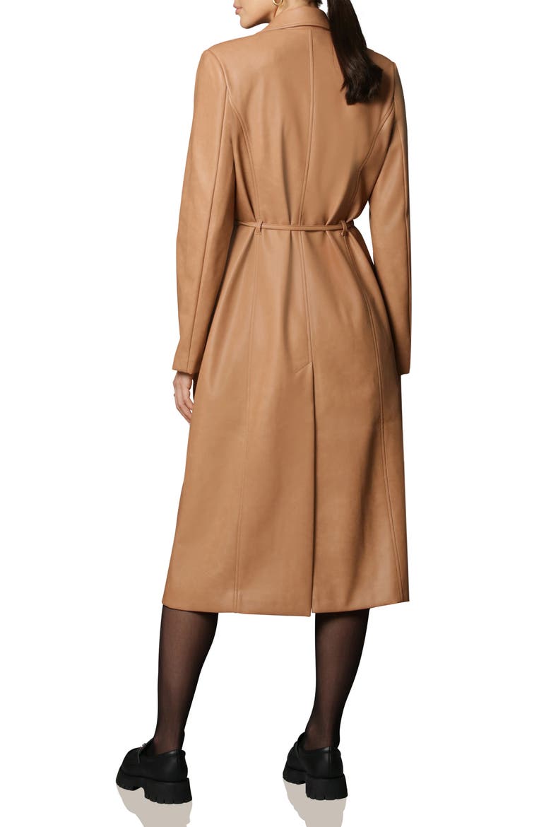 Faux Leather Trench Coat, Alternate, color, CAMEL