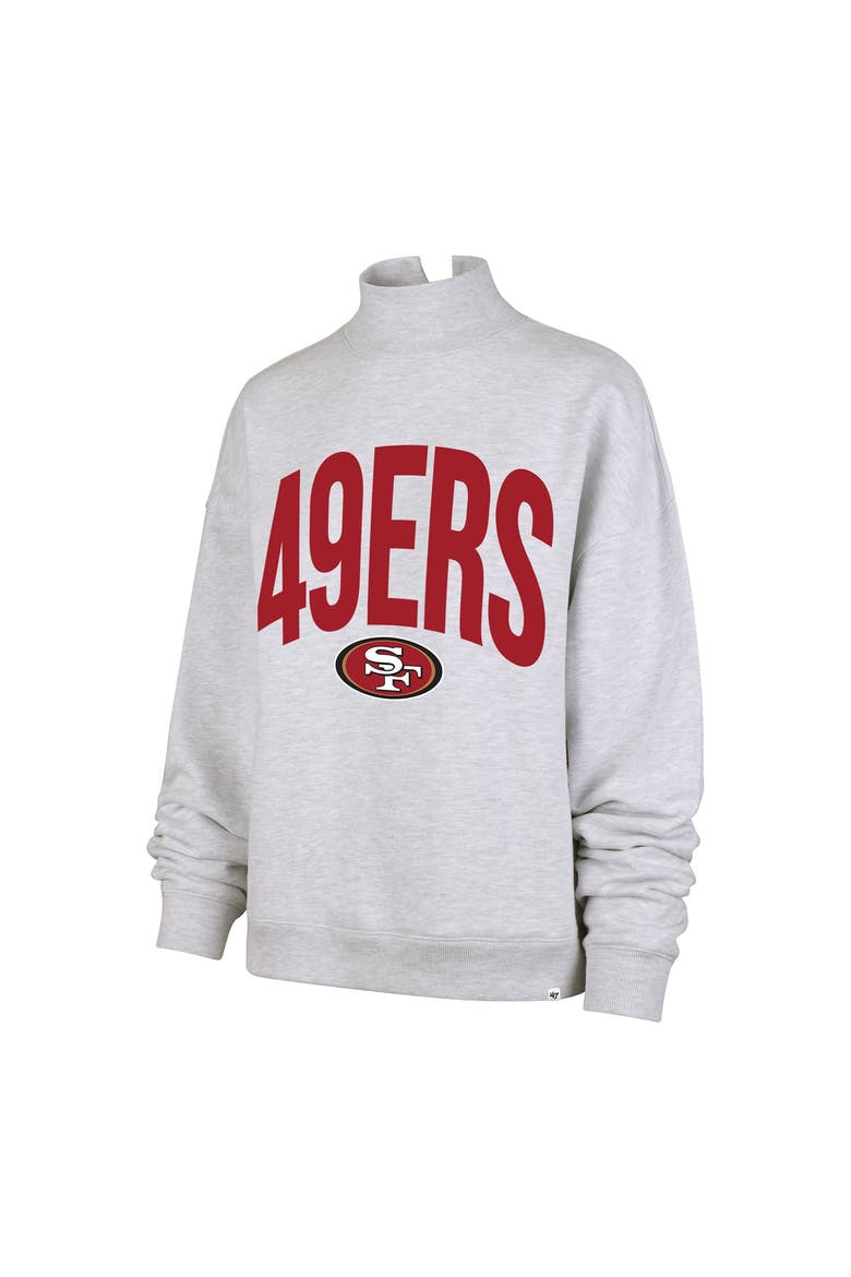 Women's '47  Gray San Francisco 49ers Subtle Muse Mock Neck Sweatshirt, Alternate, color, Gray