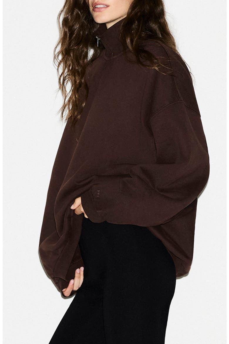 Slouchy Half Zip Pullover, Alternate, color, ESPRESSO