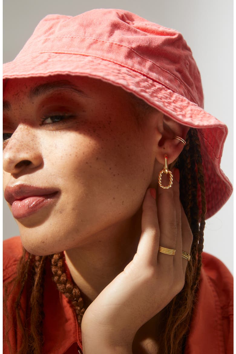 Ash Double Hoop Earrings, Alternate, color, GOLD