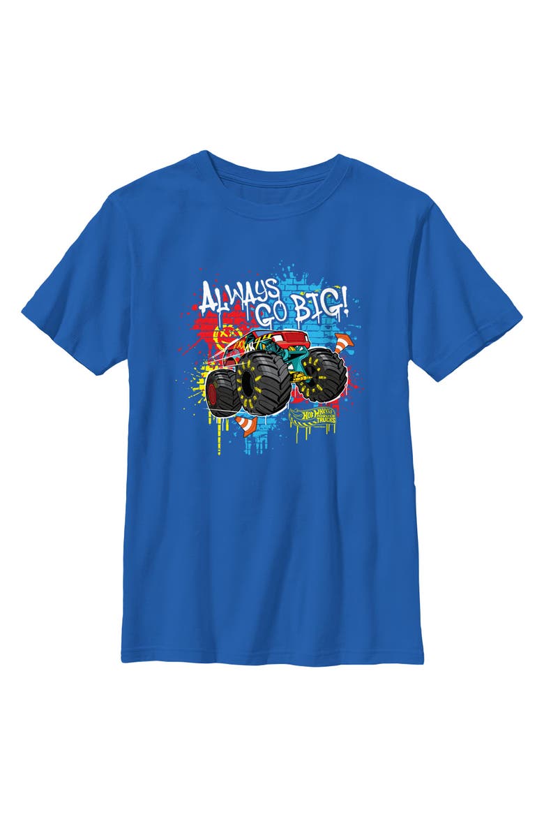 Boy's Hot Wheels Always Go Big  Graphic T-Shirt, Main, color, Royal Blue