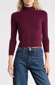 L'AGENCE Kamdyn Mock Neck Rib Sweater