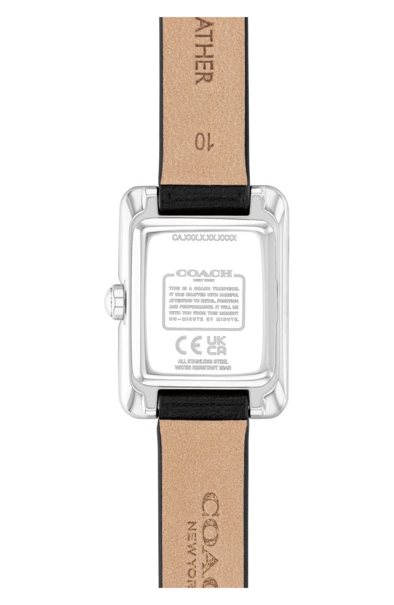 COACH Mara Leather Strap Watch, 22mm x 30mm, Alternate, color, Black