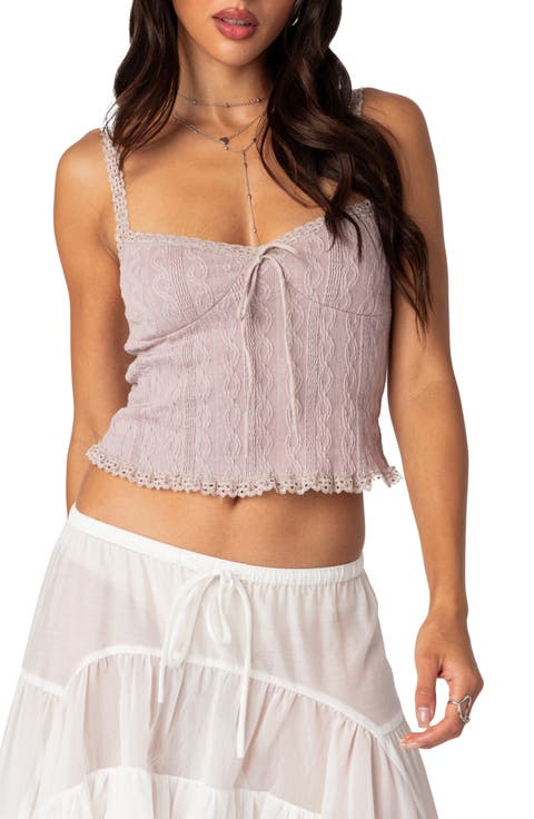 Lacy Crop Knit Camisole
