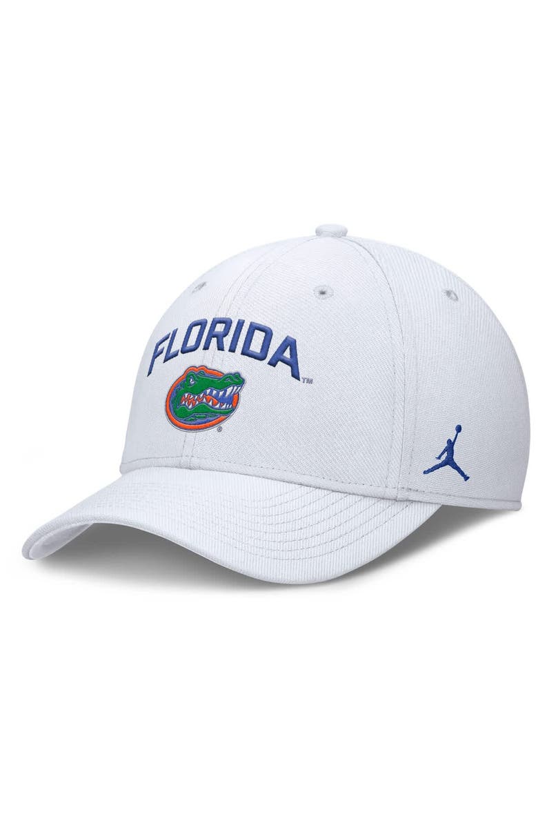 Jordan Brand Men's Jordan Brand White Florida Gators 2025 On-Field Rise Performance Flex Hat, Main, color, 