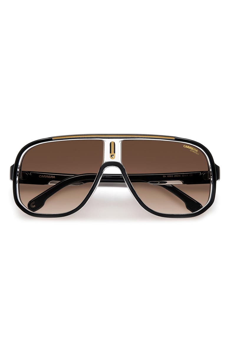 Carrera Eyewear 63mm Oversize Rectangular Navigator Sunglasses, Alternate, color,