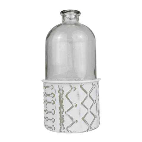 Geometric Bud Vase Metal & Glass