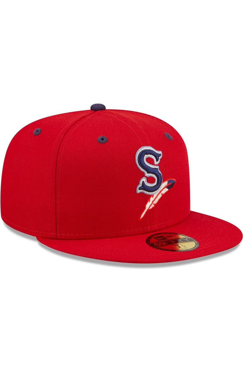 New Era Men's New Era Red Spokane Indians Authentic Collection 59FIFTY Fitted Hat, Alternate, color, 