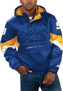 STARTER Men's Starter Royal Chase Elliott Home Team Satin Half-Zip Hoodie Jacket