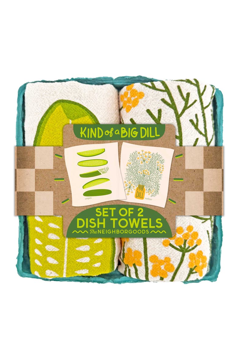 Big Dill - Dish Towel Set of 2, Main, color, Green