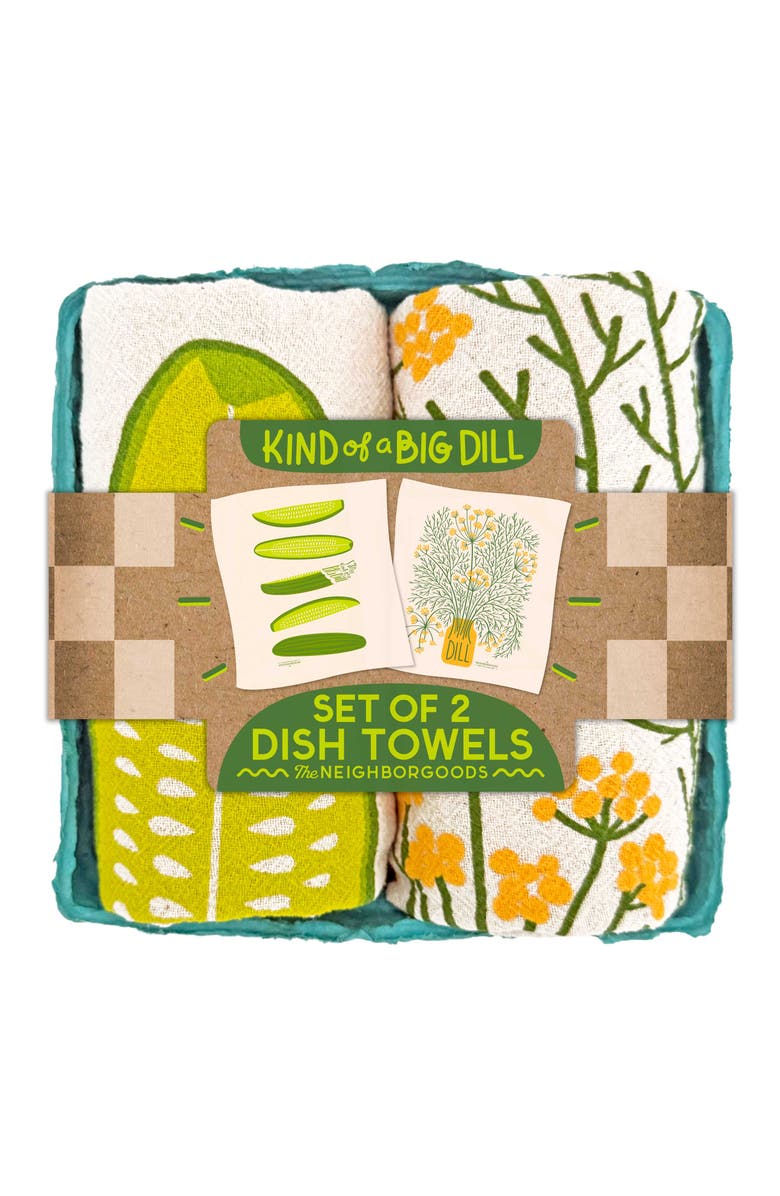 The Neighborgoods Big Dill - Dish Towel Set of 2, Main, color, Green