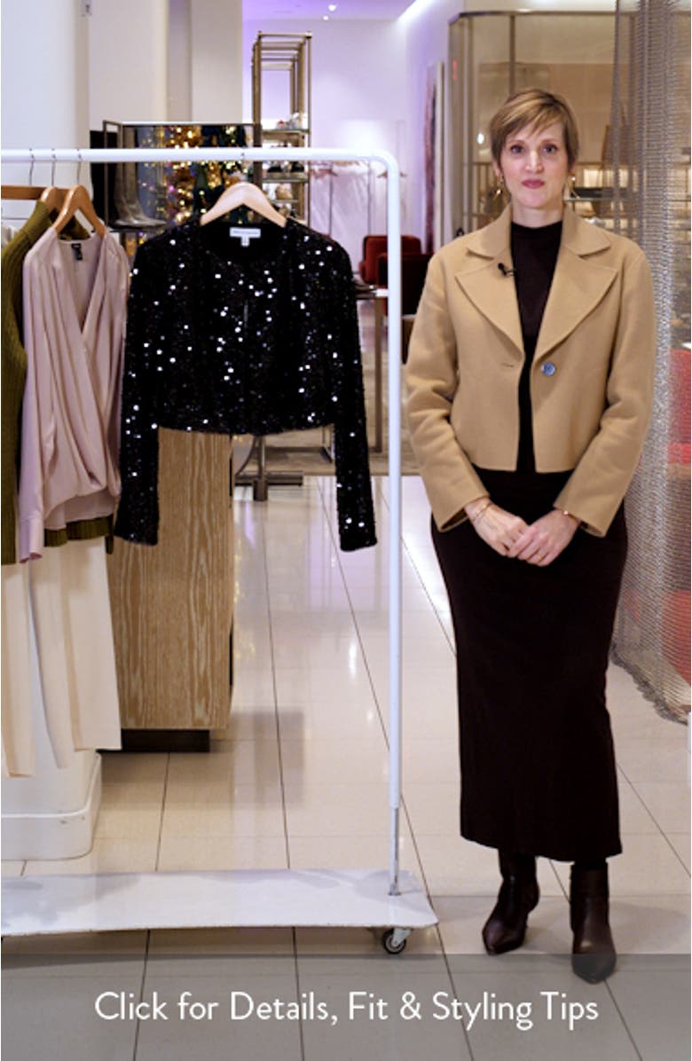 Andra Sequin Open Front Crop Cardigan, sales video thumbnail