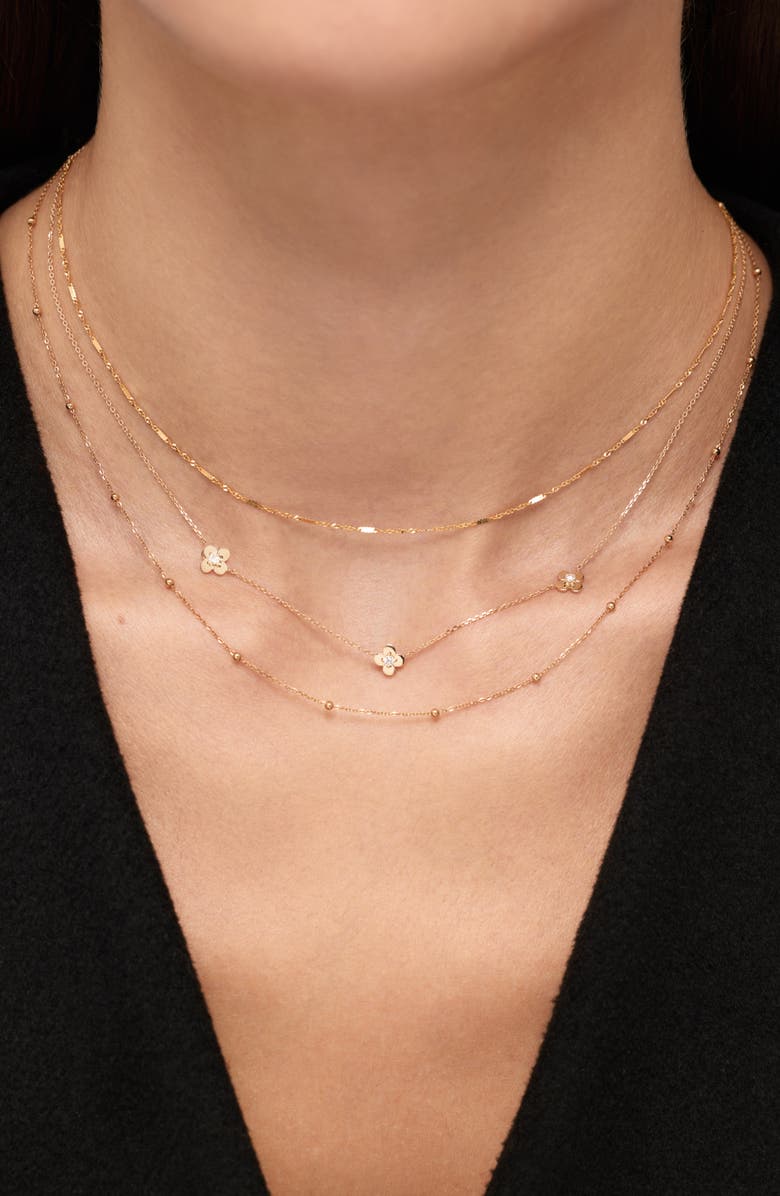 Ana Luisa Solid Yellow Gold - Mini Flower Station Necklace, Alternate, color, Gold