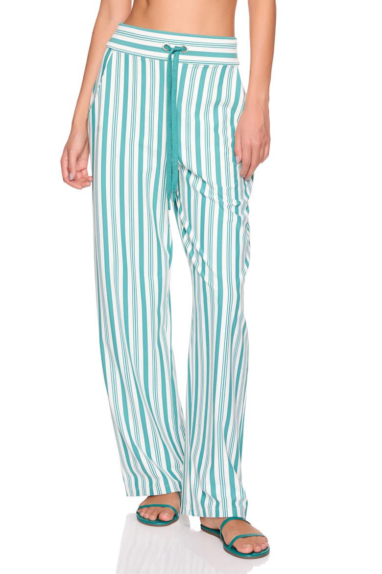 Stripe Wide Leg Pants, Main, color, FERN