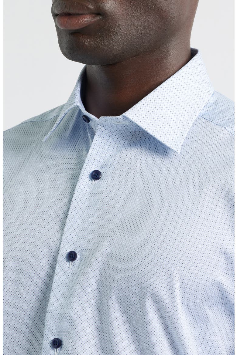 Regular Fit Micro Geometric Print Dress Shirt, Alternate, color, WHITE/BLUE